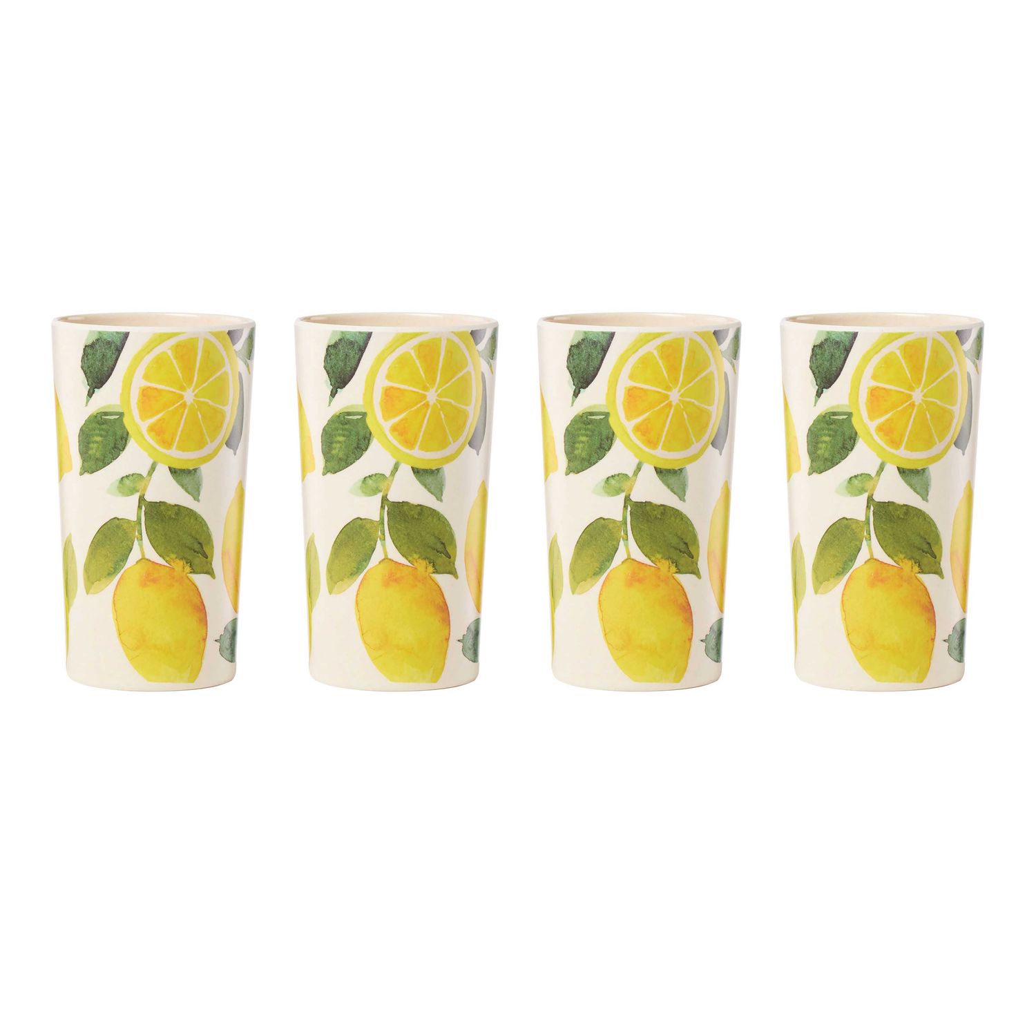 Oneida 24 Seven Melamine Tumblers Set of 4 Lemons 898278 079363150127