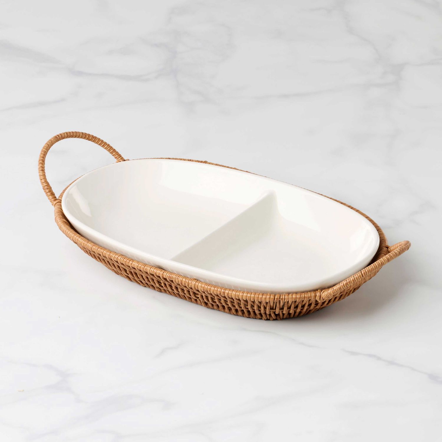 Oneida Willow &amp; White Divided Server with Tray 899015 079363152169