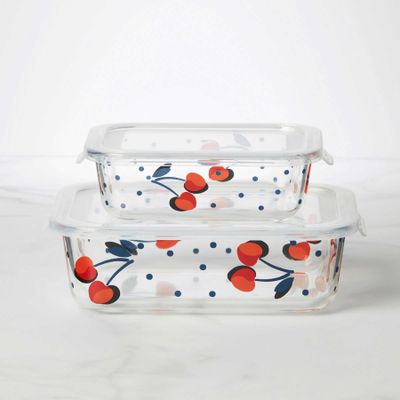 Kate Spade Vintage Cherry Dot 4-Piece Rectangular Storage Set 890833, 882864861504