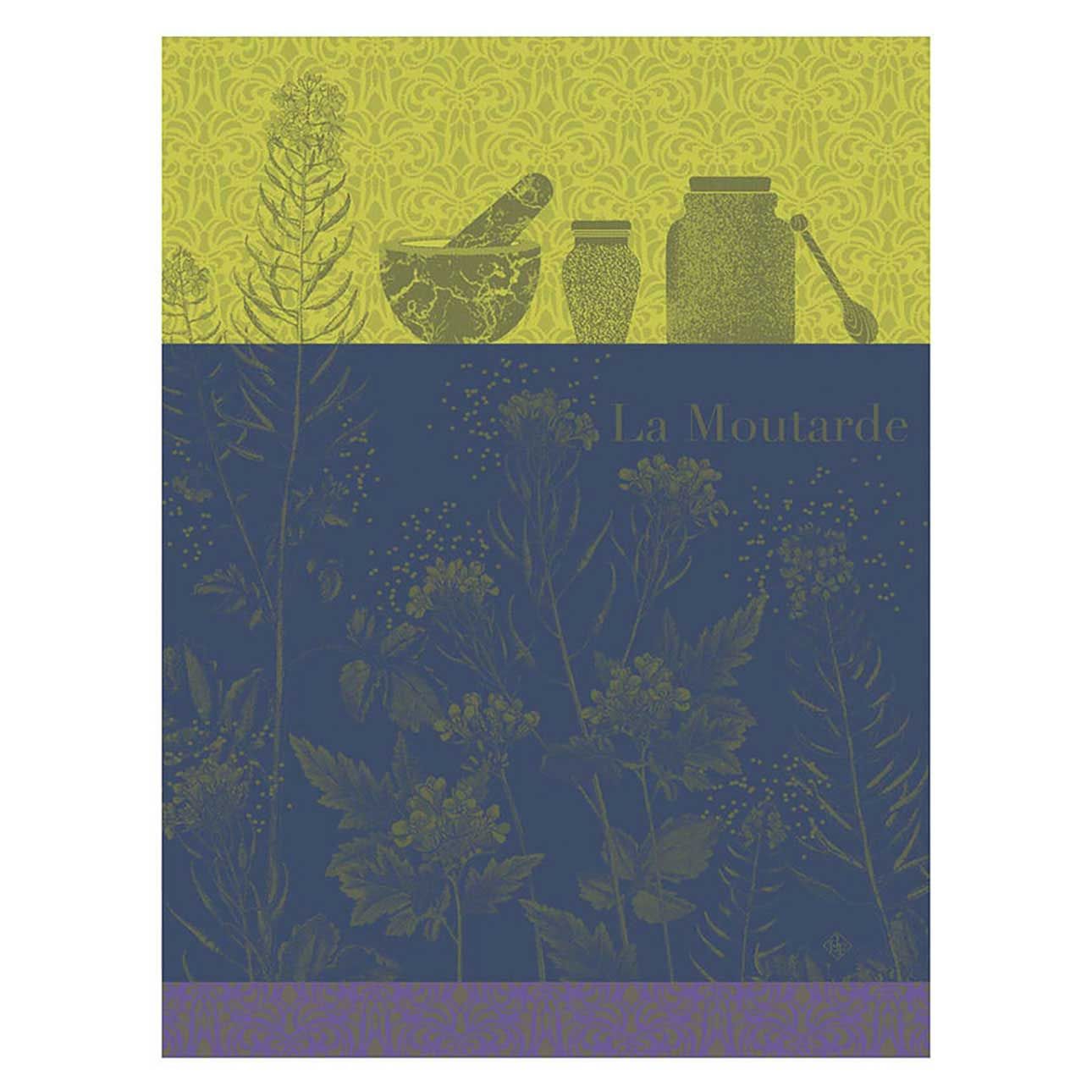 Le Jacquard Francais Moutarde En Fleurs Green Tea Towel 24 x 31 Inch, MPN: 30960