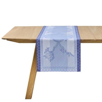 Le Jacquard Francais Promenade Imperiale Blue Table Runner 20 x 59 Inch, MPN: 31458