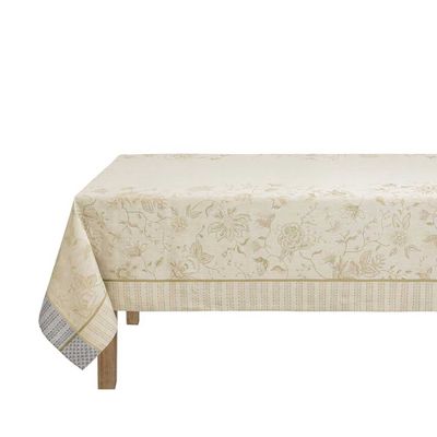 Le Jacquard Francais Ete Indien Beige Tablecloth 69 x 126 Inch, MPN: 31625