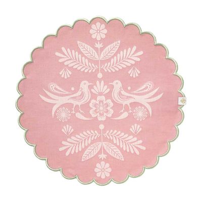 Le Jacquard Francais Alegria Pink Coated Placemat Round 15 Inch, MPN: 31472