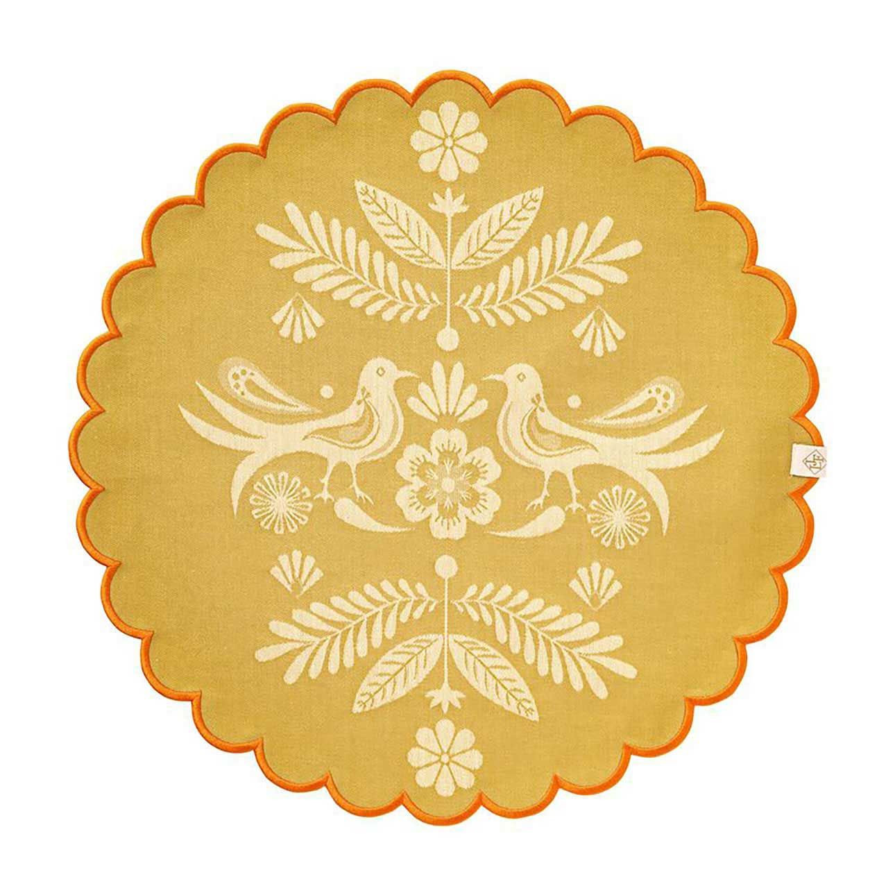 Le Jacquard Francais Alegria Yellow Coated Placemat Round 15 Inch, MPN: 31470