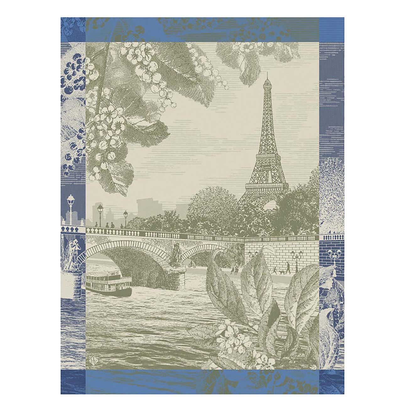 Le Jacquard Francais Paris Sur Seine Green Tea Towel 24 x 31 Inch, MPN: 30962