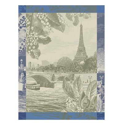 Le Jacquard Francais Paris Sur Seine Green Tea Towel 24 x 31 Inch, MPN: 30962
