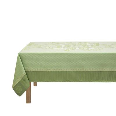 Le Jacquard Francais Promenade Imperiale Enduit Green Coated Tablecloth 69 x 98 Inch, MPN: 31438