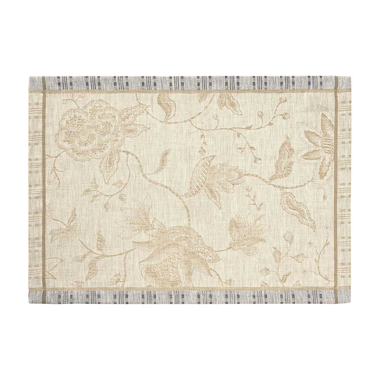 Le Jacquard Francais Ete Indien Beige Placemat 20 x 14 Inch, MPN: 31633