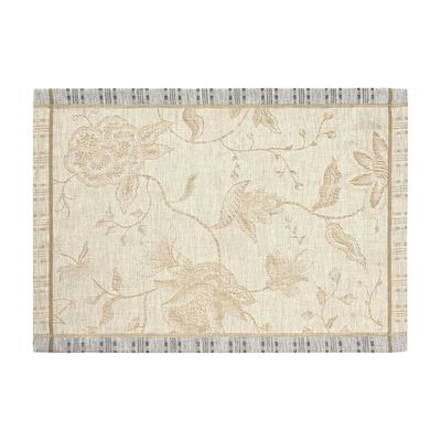 Le Jacquard Francais Ete Indien Beige Placemat 20 x 14 Inch, MPN: 31633