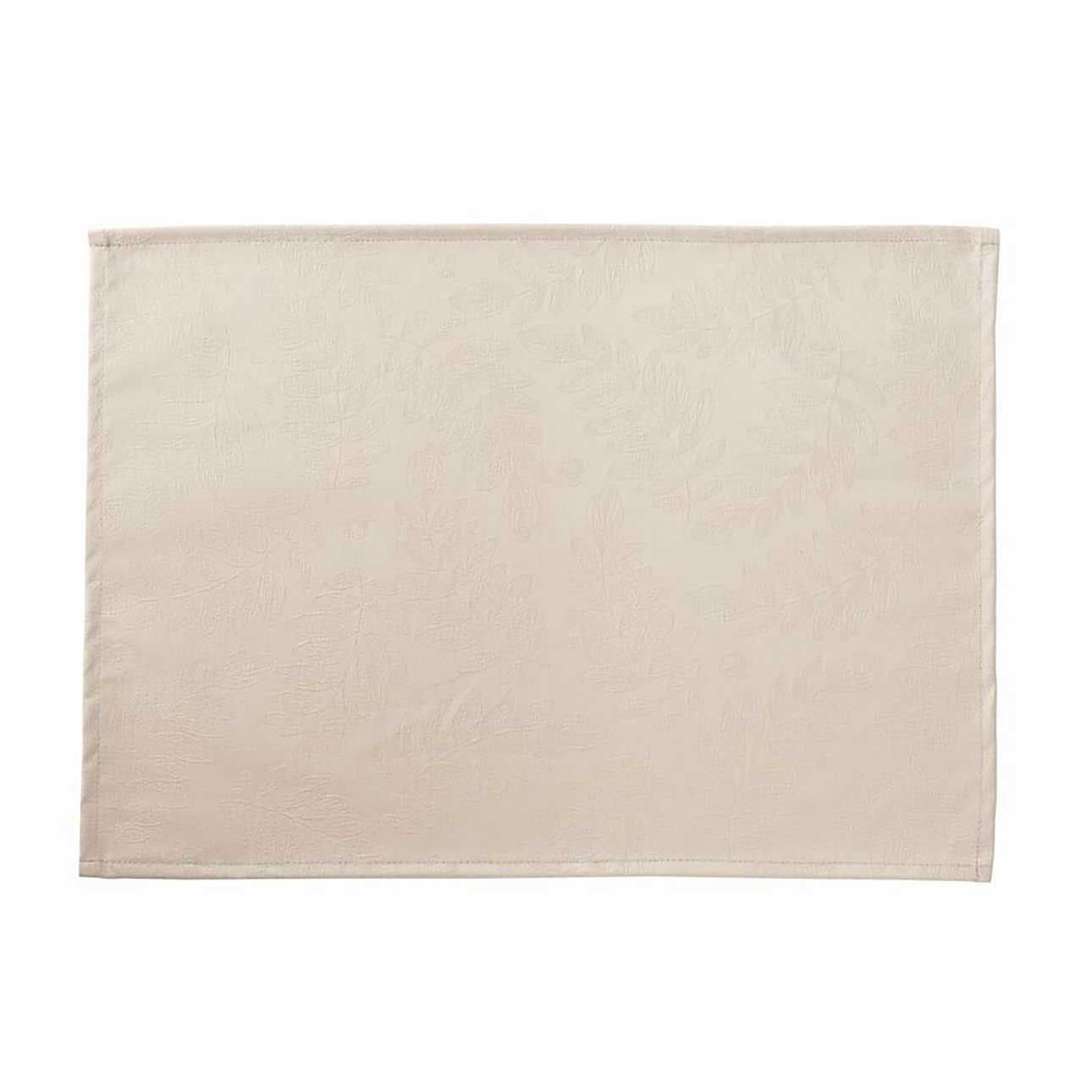 Le Jacquard Francais Vegetal Mood Enduit Beige Coated Placemat 20 x 14 Inch, MPN: 30944