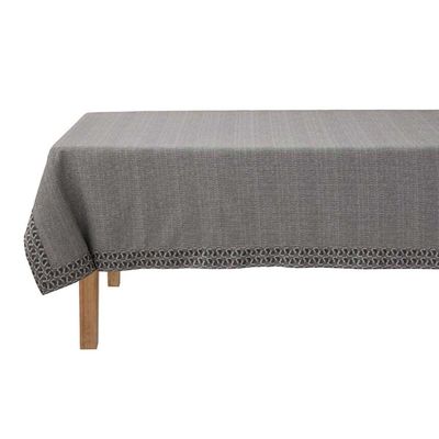 Le Jacquard Francais Empreintes Black Tablecloth 59 x 59 Inch, MPN: 31234