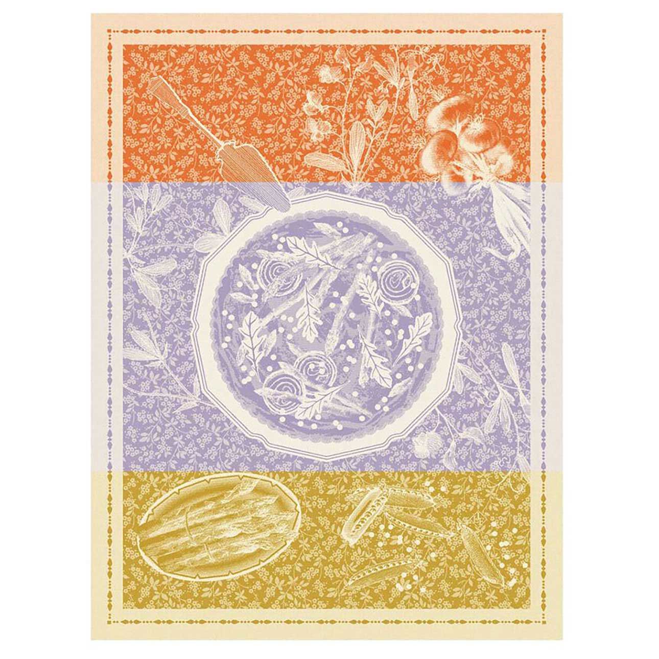 Le Jacquard Francais Tarte Printaniere Purple Tea Towel 24 x 31 Inch, MPN: 31392