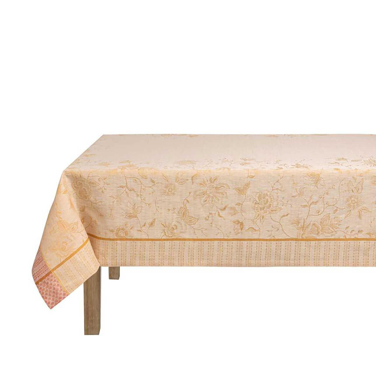 Le Jacquard Francais Ete Indien Orange Tablecloth 69 x 126 Inch, MPN: 31627
