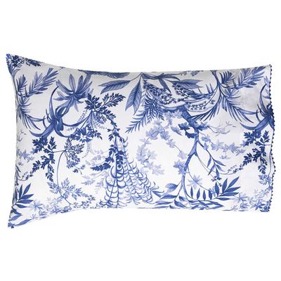 Le Jacquard Francais Jardin D'Eden Blue 2 Pillowcases 22 x 42 Inch KING, PAIR, MPN: 29641