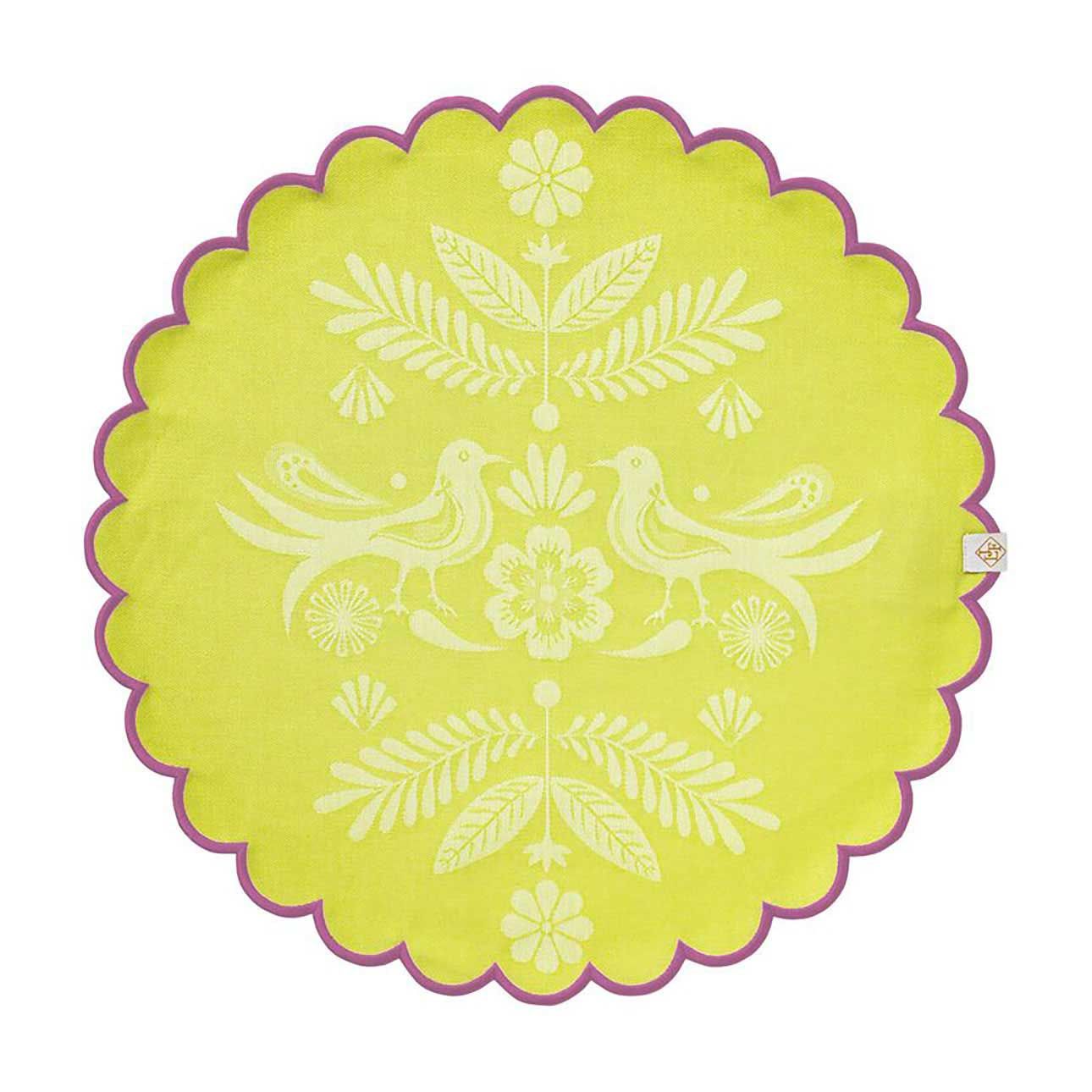 Le Jacquard Francais Alegria Green Coated Placemat Round 15 Inch, MPN: 31471