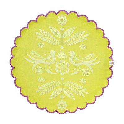 Le Jacquard Francais Alegria Green Coated Placemat Round 15 Inch, MPN: 31471