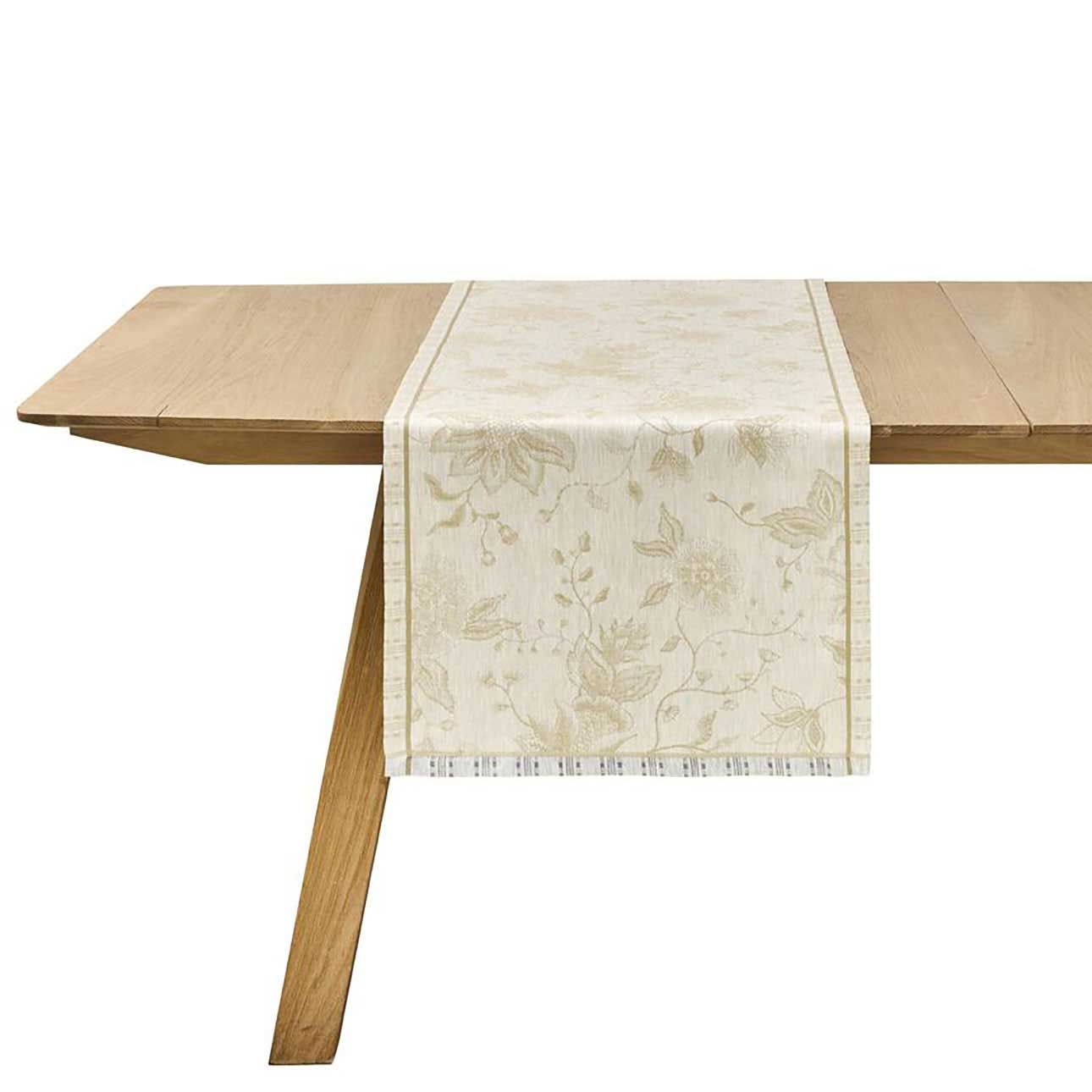 Le Jacquard Francais Ete Indien Beige Table Runner 20 x 59 Inch, MPN: 31636