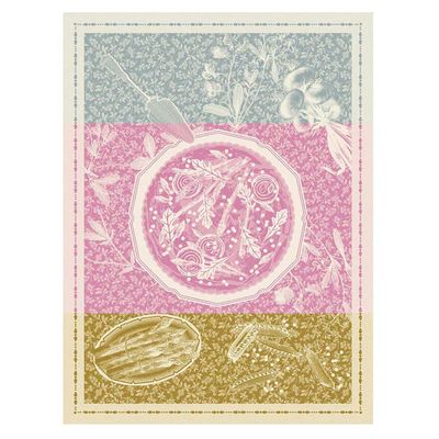 Le Jacquard Francais Tarte Printaniere Pink Tea Towel 24 x 31 Inch, MPN: 31390