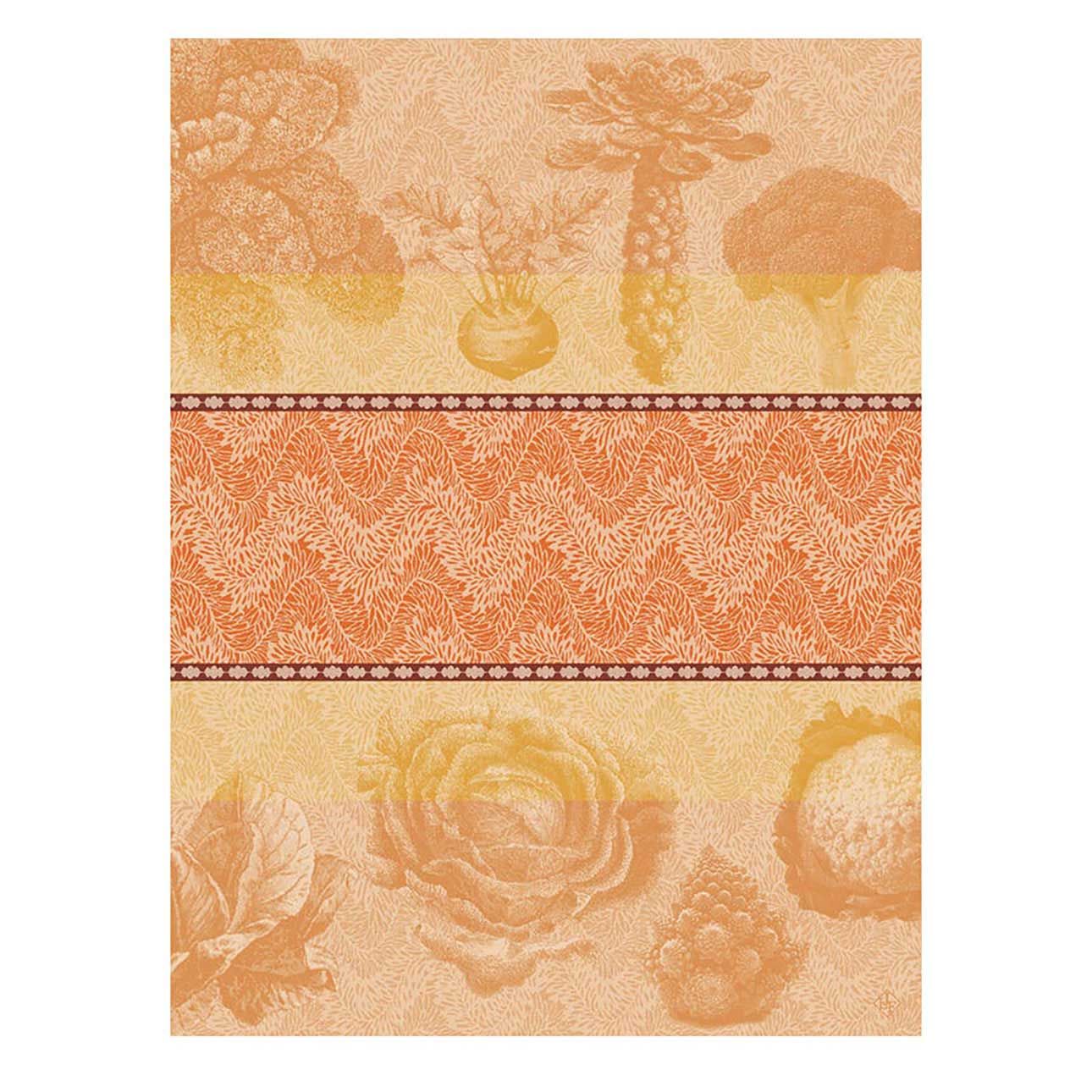 Le Jacquard Francais Jardin Des Choux Orange Tea Towel 24 x 31 Inch, MPN: 31029