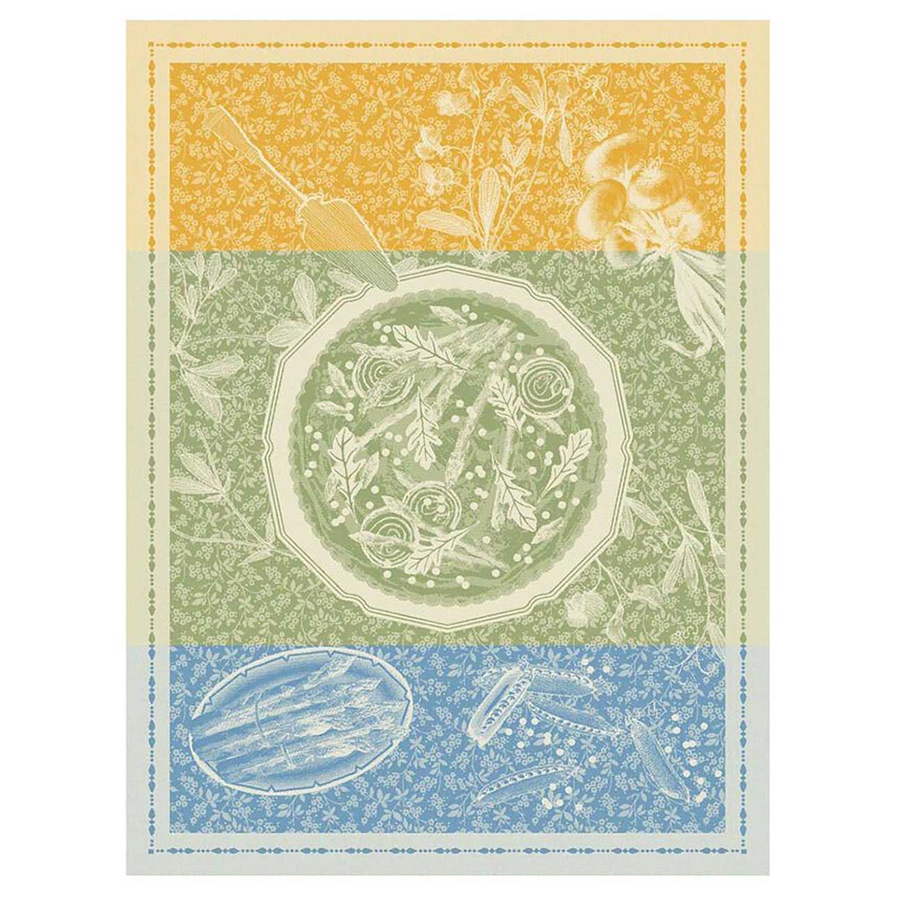 Le Jacquard Francais Tarte Printaniere Green Tea Towel 24 x 31 Inch, MPN: 31391