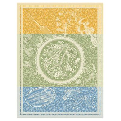 Le Jacquard Francais Tarte Printaniere Green Tea Towel 24 x 31 Inch, MPN: 31391
