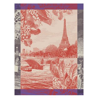 Le Jacquard Francais Paris Sur Seine Red Tea Towel 24 x 31 Inch, MPN: 30963
