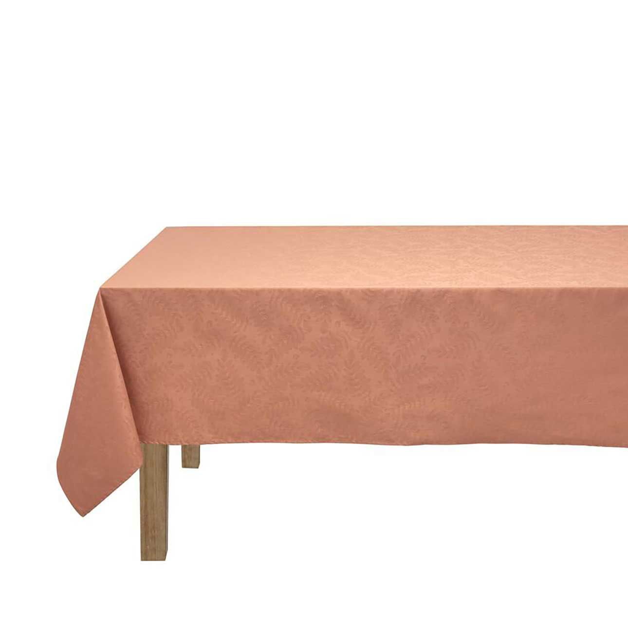 Le Jacquard Francais Vegetal Mood Enduit Orange Coated Tablecloth 69 x 126 Inch, MPN: 31519