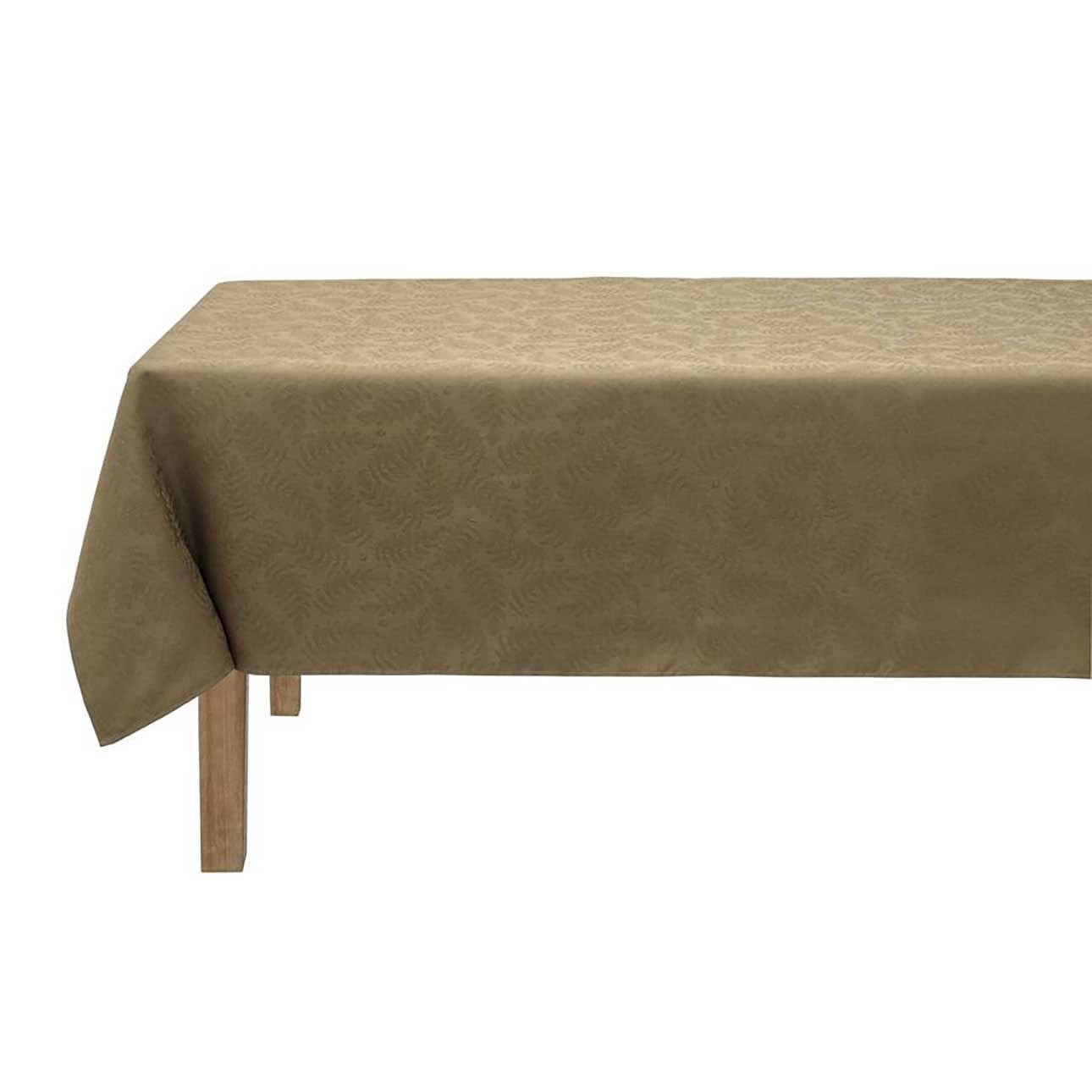 Le Jacquard Francais Vegetal Mood Enduit Green Coated Tablecloth 69 x 126 Inch, MPN: 30888