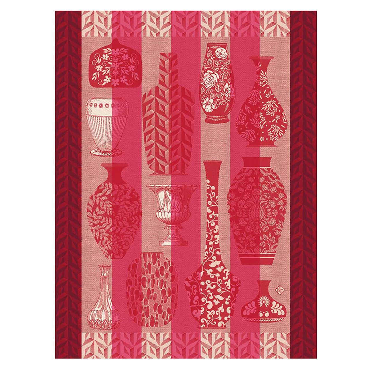 Le Jacquard Francais Poteries Pink Tea Towel 24 x 31 Inch, MPN: 30956