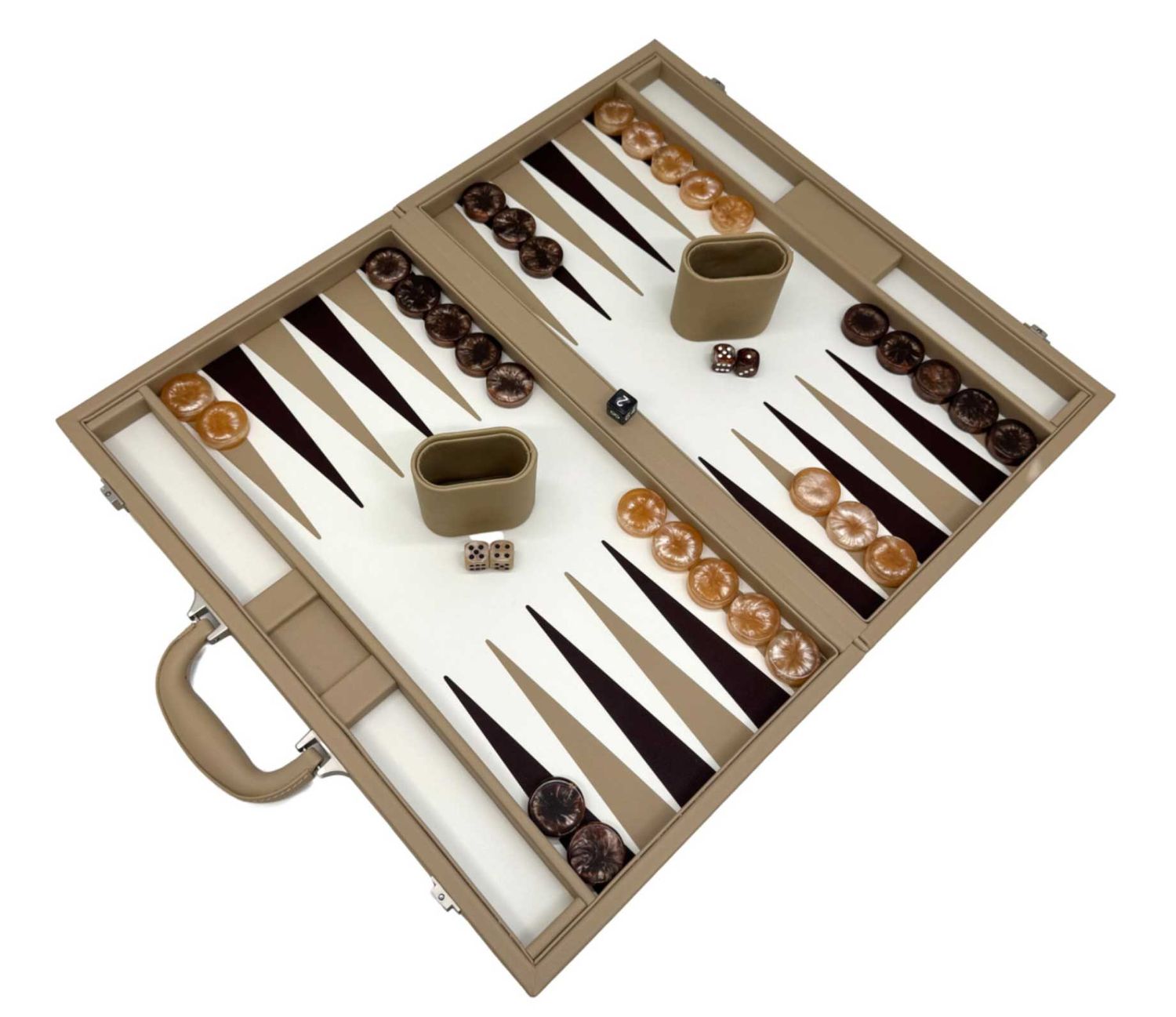 Tizo Designs Backgammon 18 Inch Faux Leather Tan SG518TABG