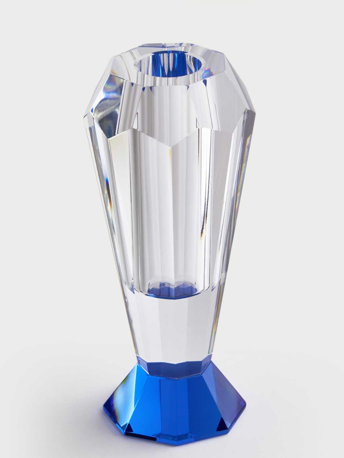 Tizo Designs Crystal Glass Bowl with Blue Base XY209BLBW