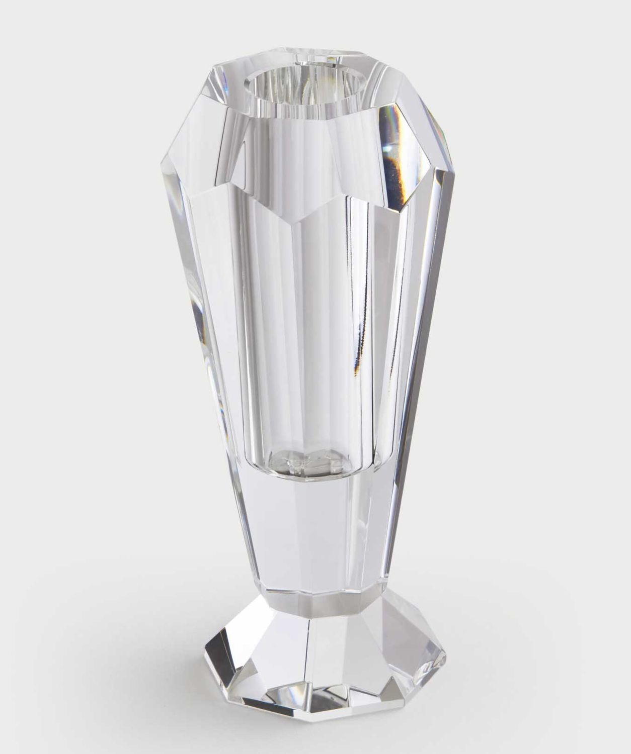 Tizo Designs Crystal Glass Bud Vase with Clear Base XY209CLVS