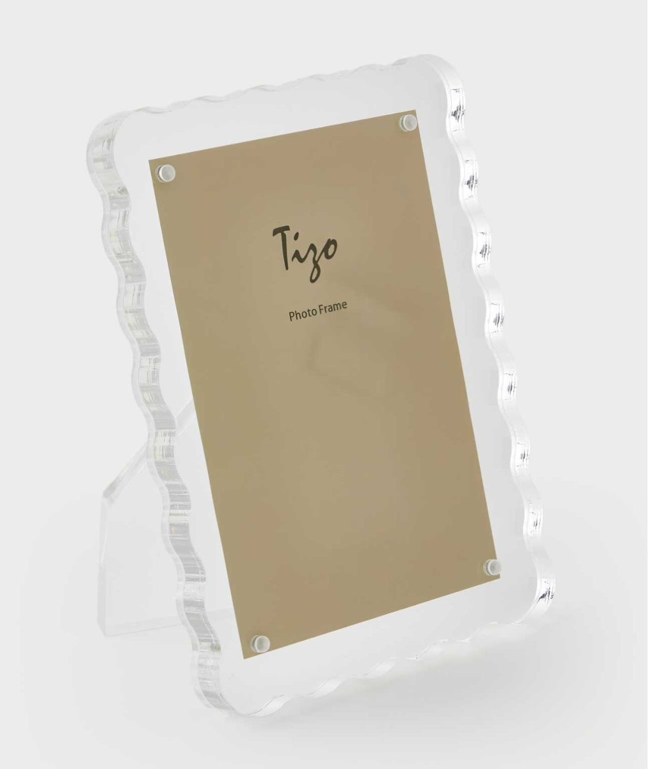 Tizo Designs Lucite Picture Frame Wave Design Clear 4 x 6 Inch HA169C46B