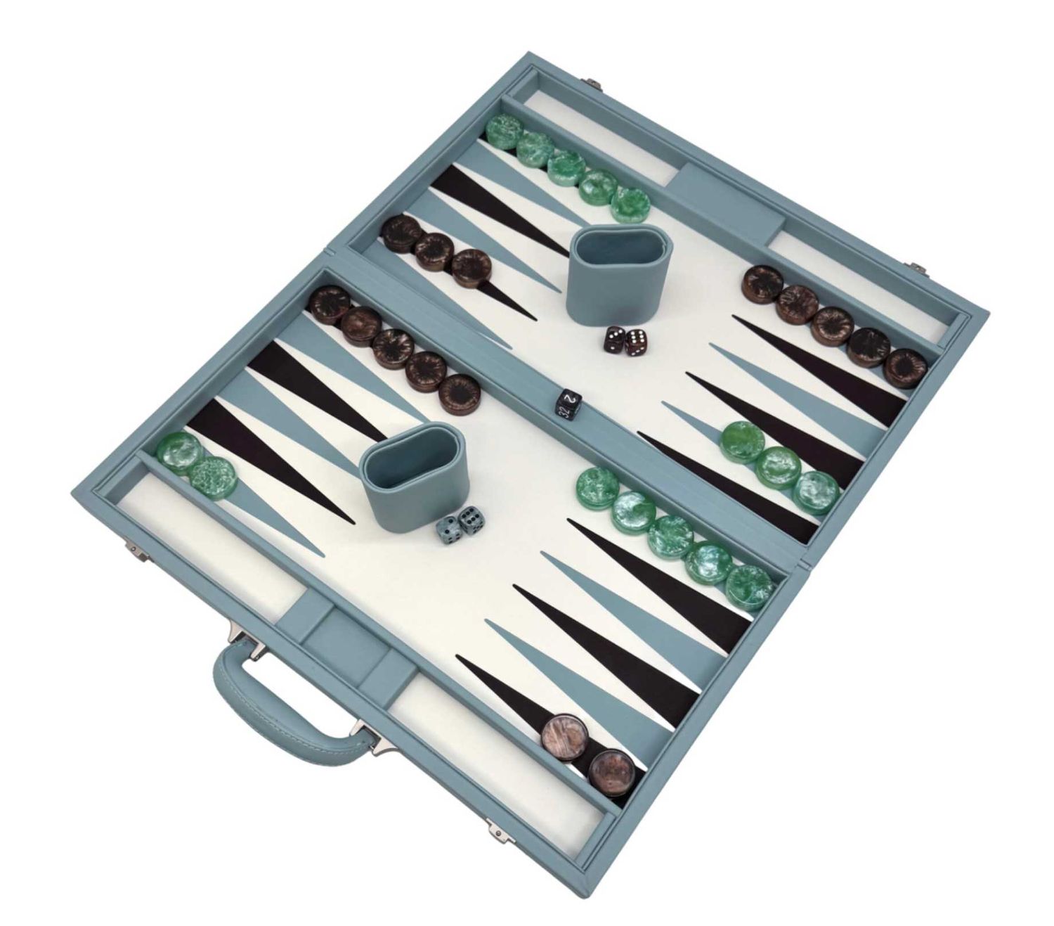 Tizo Designs Backgammon 12 Inch Travel Size Faux Croc. Light Blue SG512BLBG