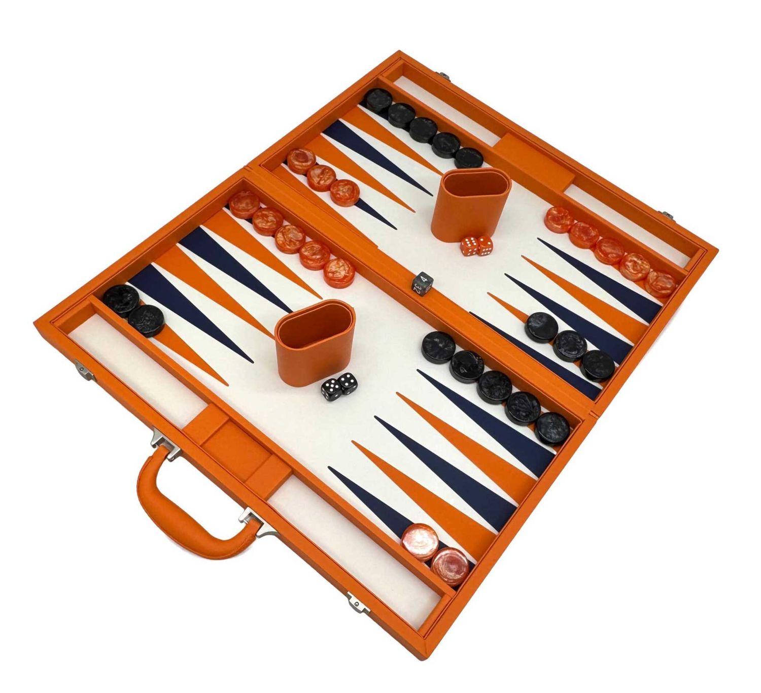 Tizo Designs Backgammon 18 Inch Faux Leather Orange SG518ORBG