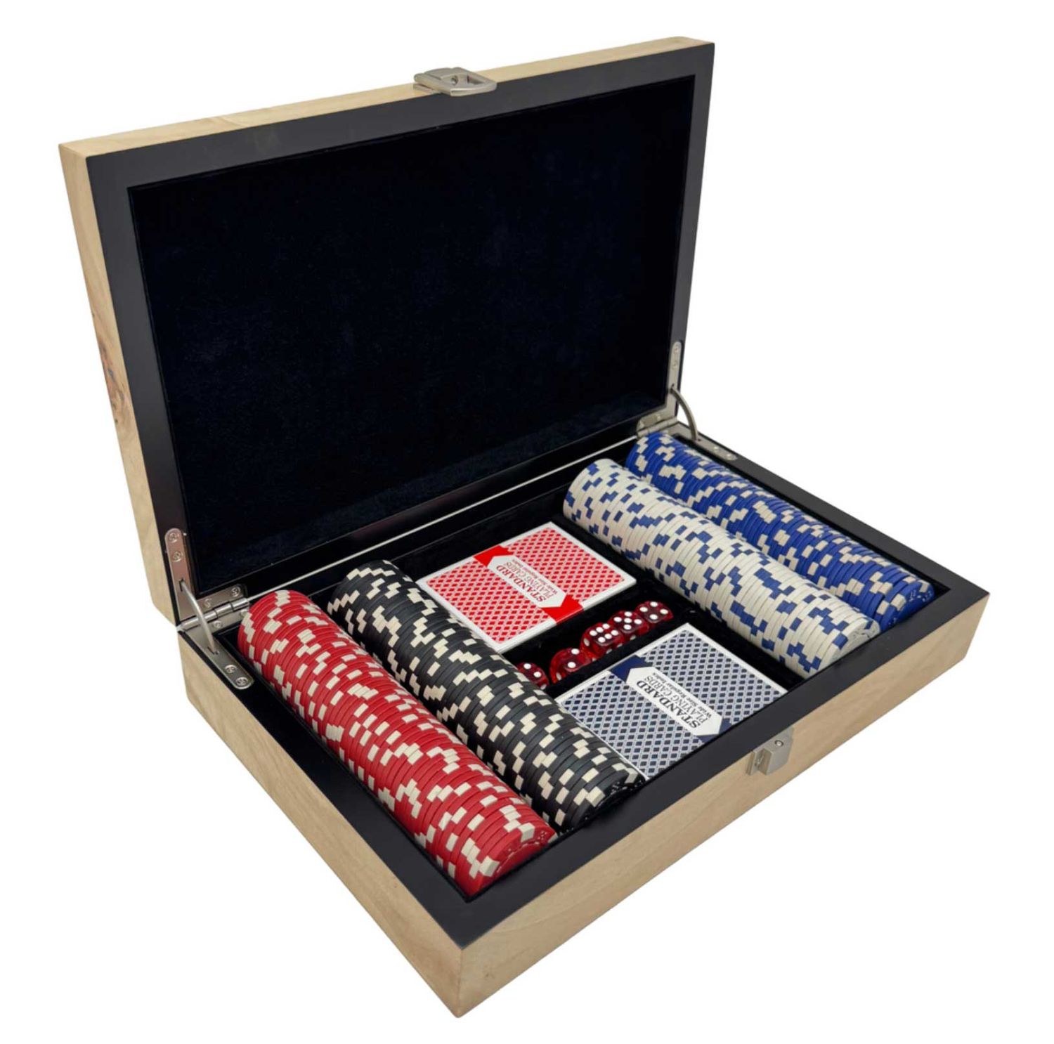 Tizo Designs Poker Set Natural Burl Wood Tan SG956NABX