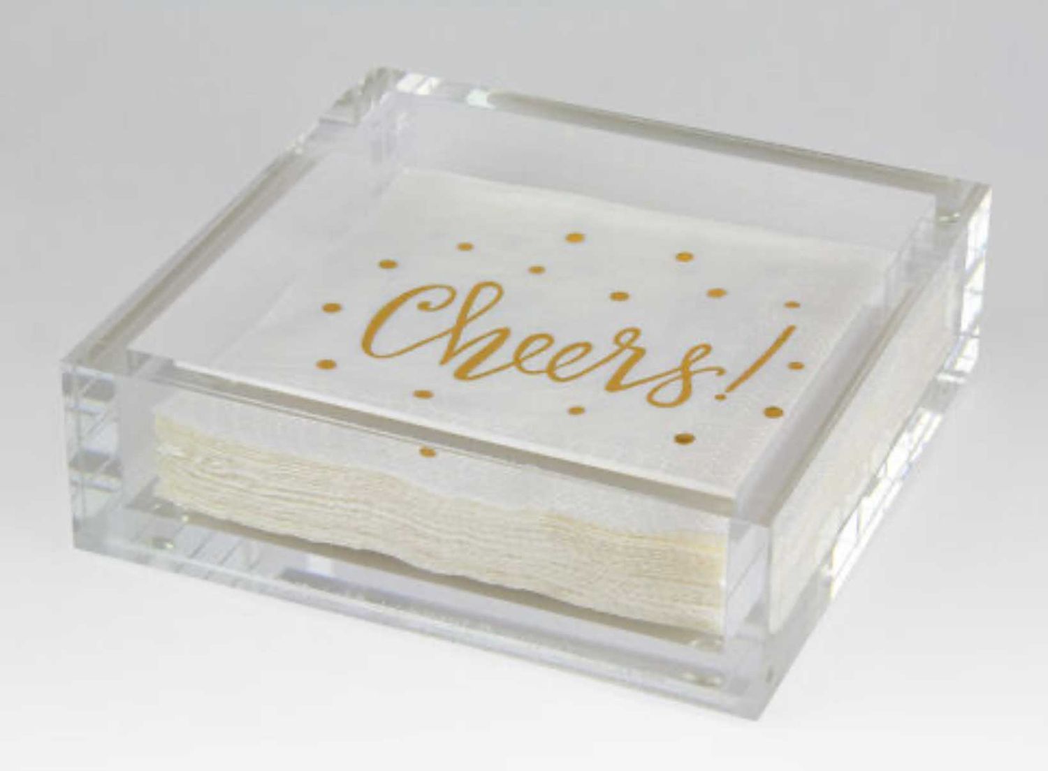 Tizo Designs Acrylic Cocktail Napkin Wave Design HA180CLNP