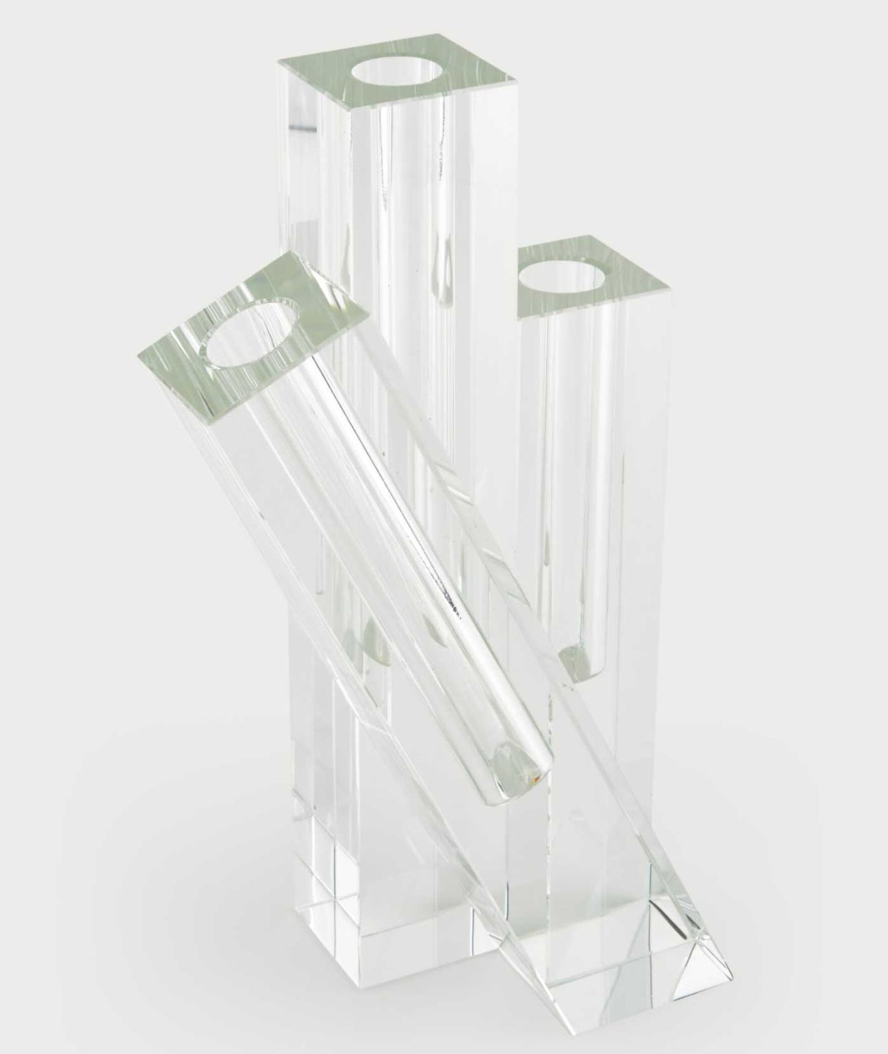 Tizo Designs Crystal Glass Triple Bud Vase PH204VAS