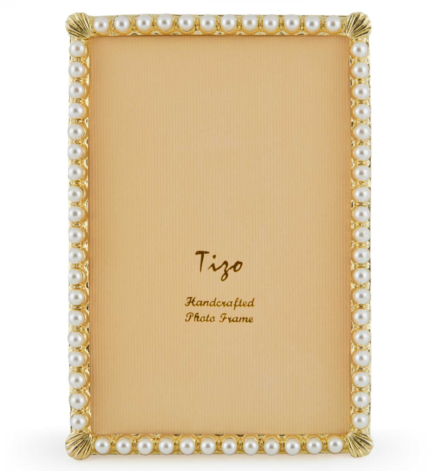 Tizo Designs Jeweltone Picture Frame Gold w/Pearls 4 x 6 Inch RS371GD46