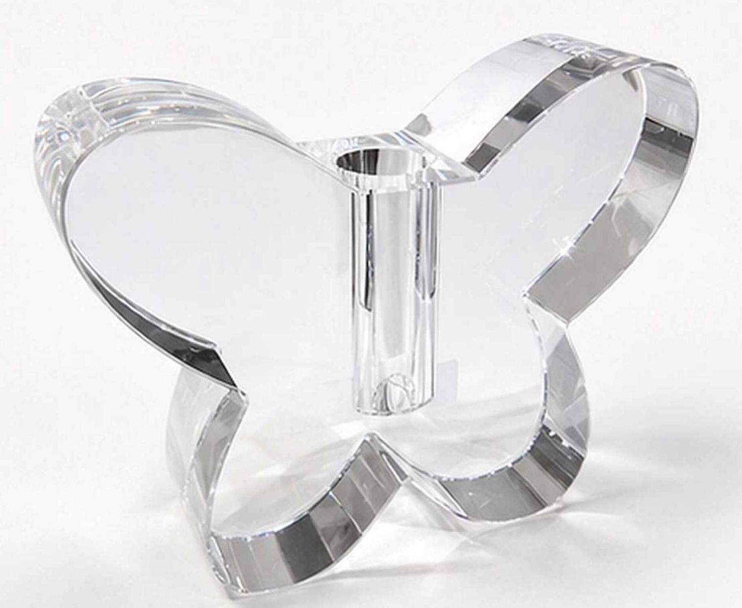 Tizo Crystal Glass Butterfly Vase Clear 4.75 Inch XY226CLVS