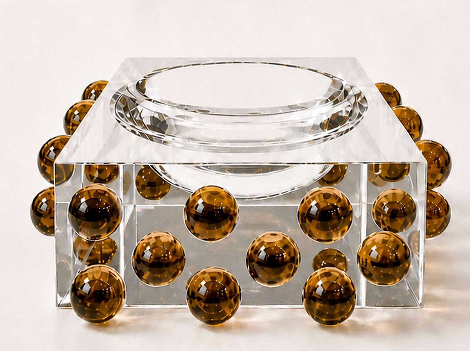Tizo Crystal Glass Bowl Scattered Balls Brown PH547AMWS