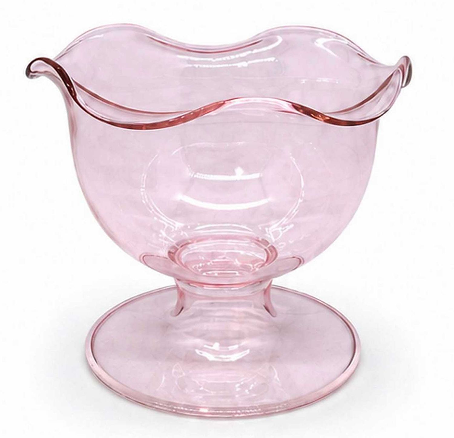 Tizo Glass Footed Bowl Pink 5.5 Inch Set of 2 BQ418PKBW