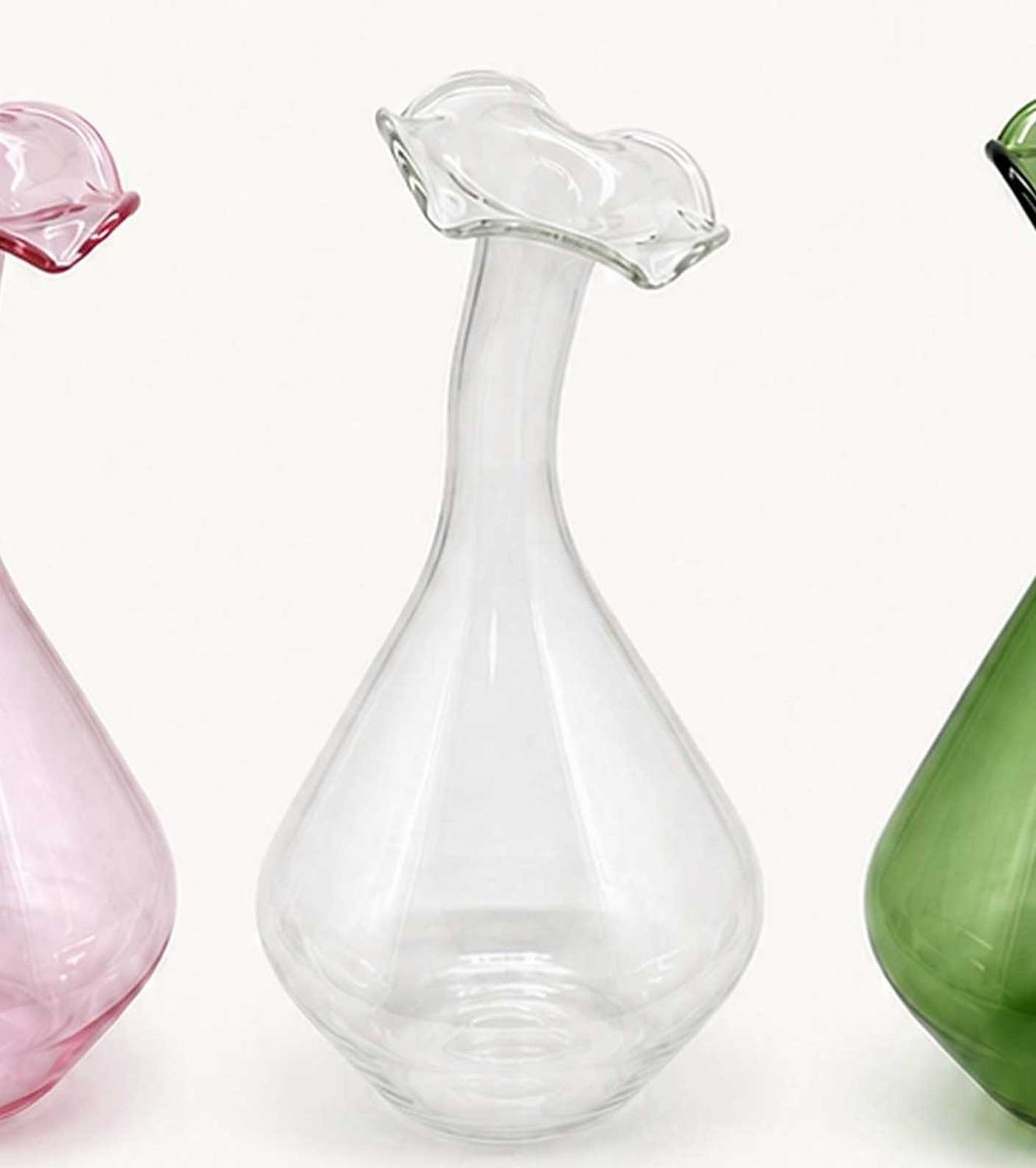 Tizo Glass Vase Angeled Neck Large Clear 8.5 Inch BQ192CLVS