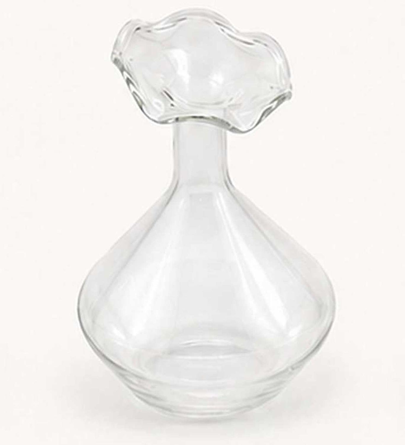 Tizo Glass Vase Angeled Neck Clear 4.5 Inch BQ190CLVS