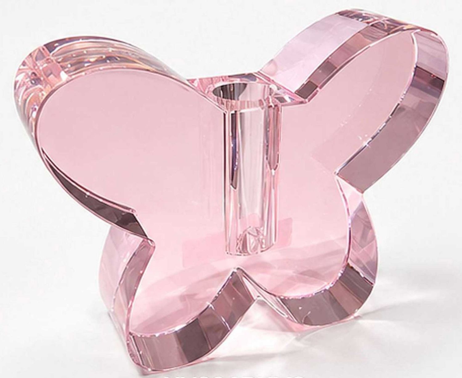Tizo Crystal Glass Butterfly Vase Pink 4.75 Inch XY226PKVS