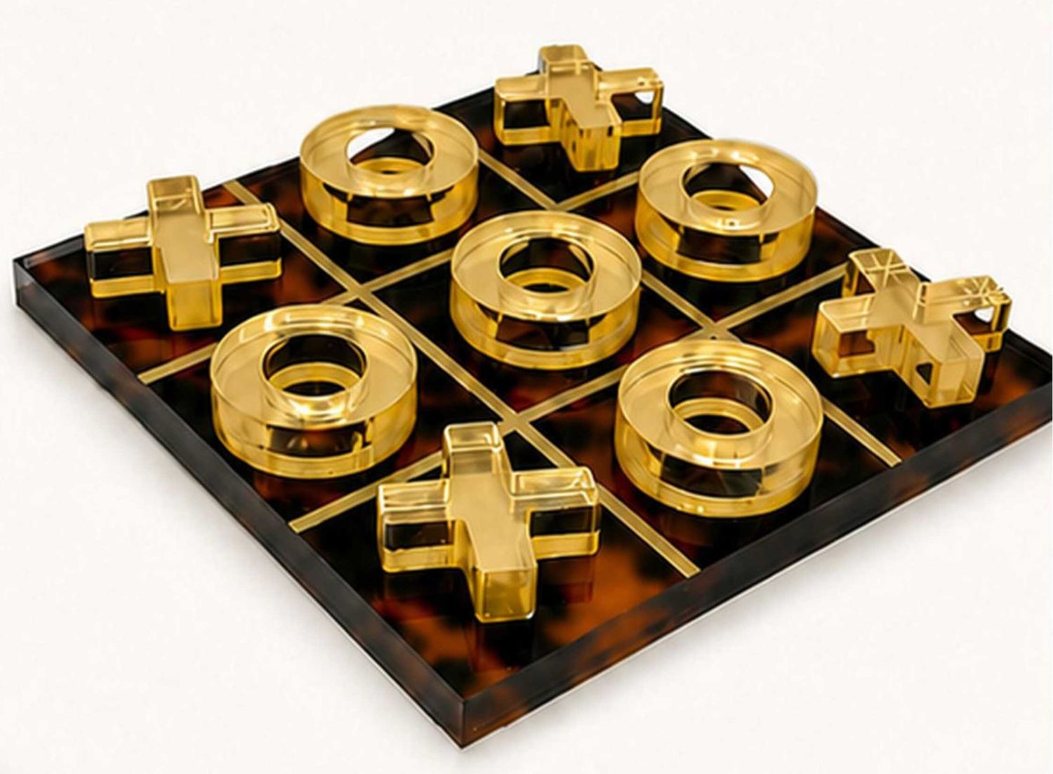 Tizo Lucite Tortoise Shell Tic Tac Toe HS370TSXO