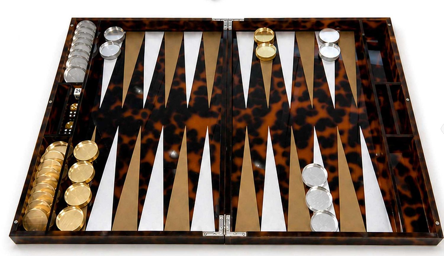Tizo Lucite Tortoise Shell Backgammon Set Large 18 Inch HS391TSBG