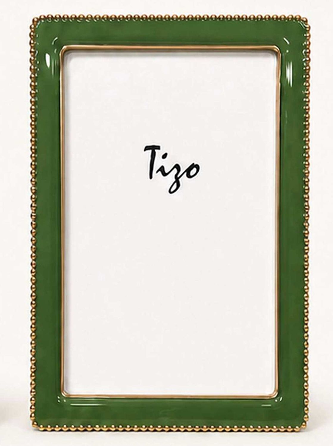 Tizo Goldplate Beaded Green Enamel Picture Frame 5 x 7 Inch 3179GRN57
