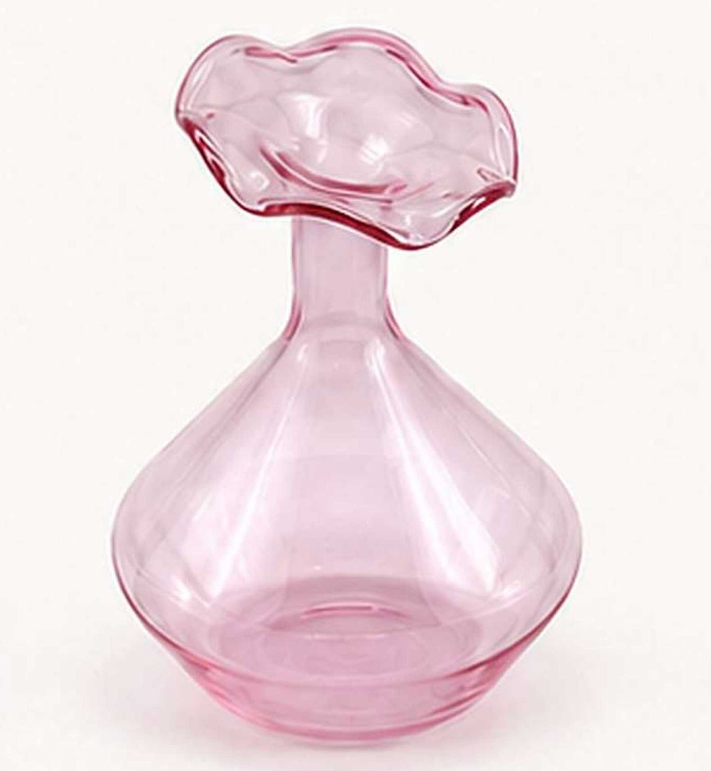 Tizo Glass Vase Angeled Neck Pink 4.5 Inch BQ190PKVS