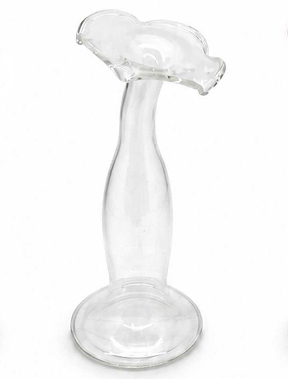 Tizo Glass Narrow Bud Vase Angeled Neck Clear 6 Inch BQ306CLVS